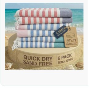 LANE LINEN oversized beach towels, six pack