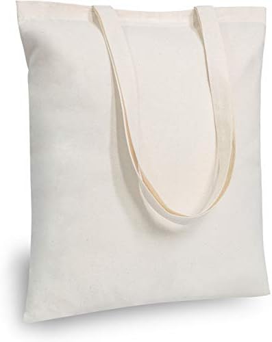 TOPDesign blank cotton tote bags, 48-pack