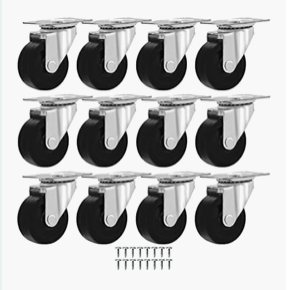 MegaDeal 2-inch swivel caster wheels, 12-pack