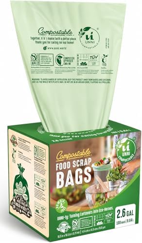 UNNI compostable 2.6-gallon trash bags