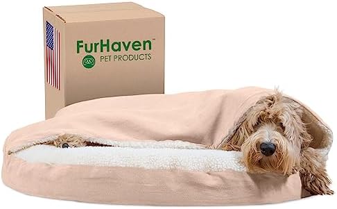 Furhaven round orthopedic dog bed