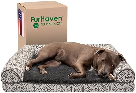 Furhaven orthopedic foam sofa dog bed with washable cover