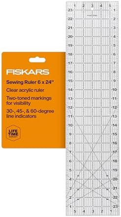 Fiskars clear sewing and quilting ruler with gridlines
