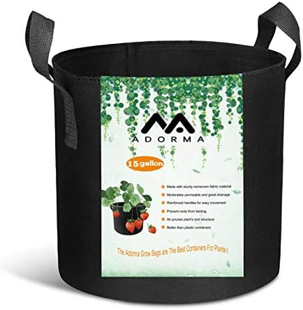 ADORMA 15-gallon fabric grow bags, 12-pack