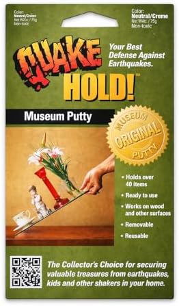 Quakehold museum putty for securing decor