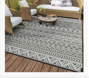 MontVoo waterproof outdoor patio rug, 6 by 9 feet