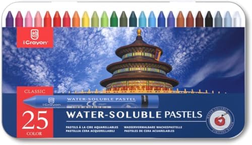 iCrayon water-soluble pastel crayons, 25-color set