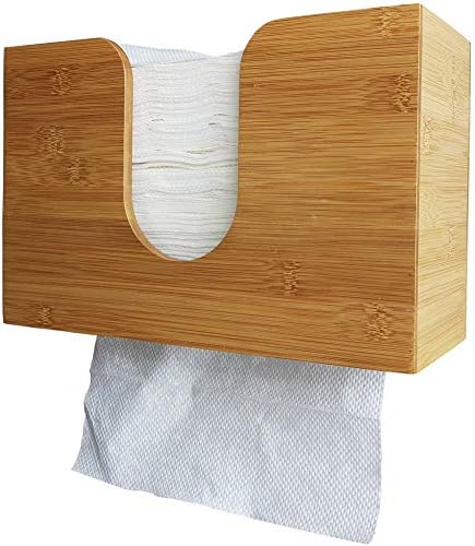 Wall-mount bamboo trifold paper towel dispenser