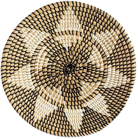 Boho rattan seagrass hanging wall basket decor