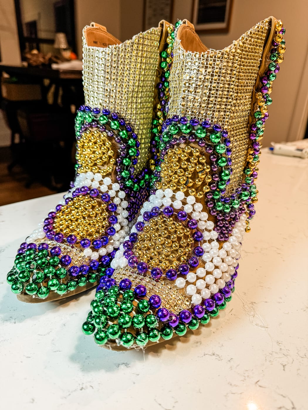 Beaded Mardi Gras Boots — Gulf Coast Woman column